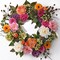 Spring Wreaths for Front Door, 22'' Summer Front Door Wreath with Daisy Flowers & Greenery Leaves, Pink Wreath for Indoor & Outside All Season